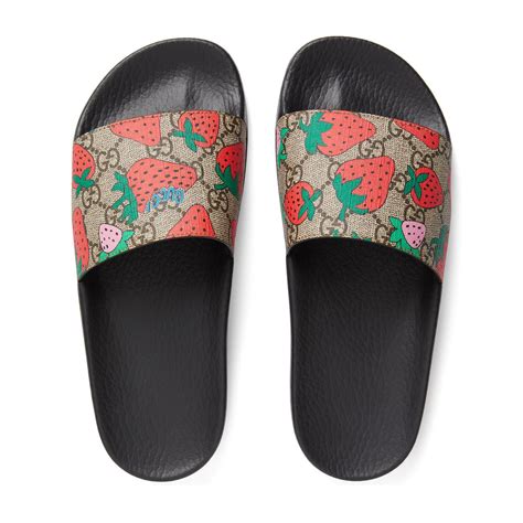 gucci slides strawberry|gucci slides women strawberry.